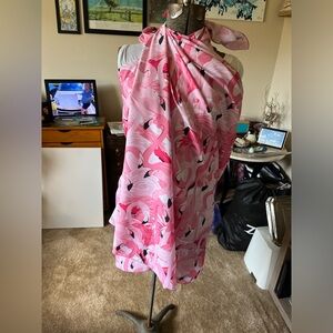 Pink flamingo beach wrap 80” x 42”